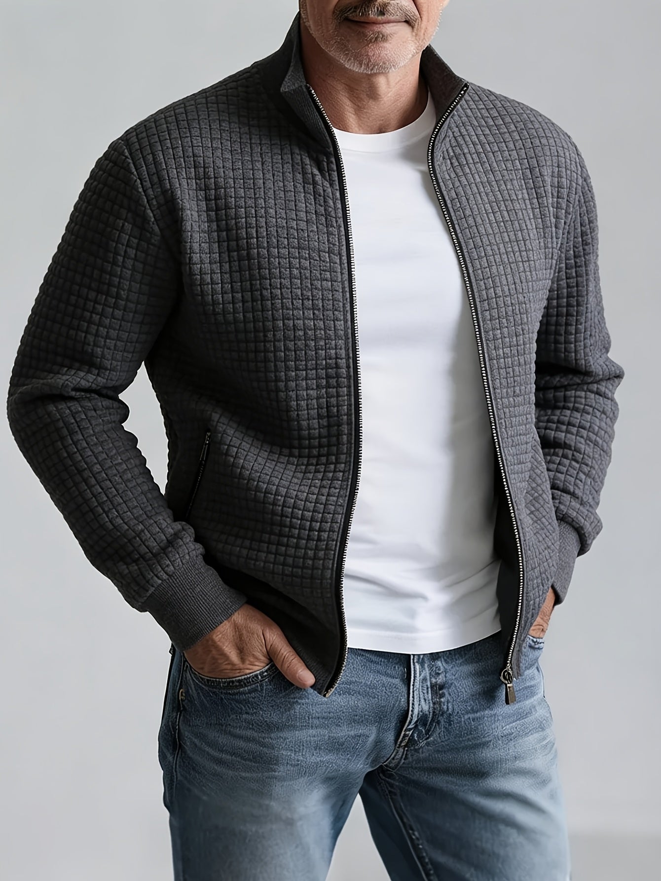 Veste Maille Gaufrée Pour Homme
