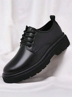 Chaussures Derby Œillets Semelle Épaisse Bout Rond Pour Homme