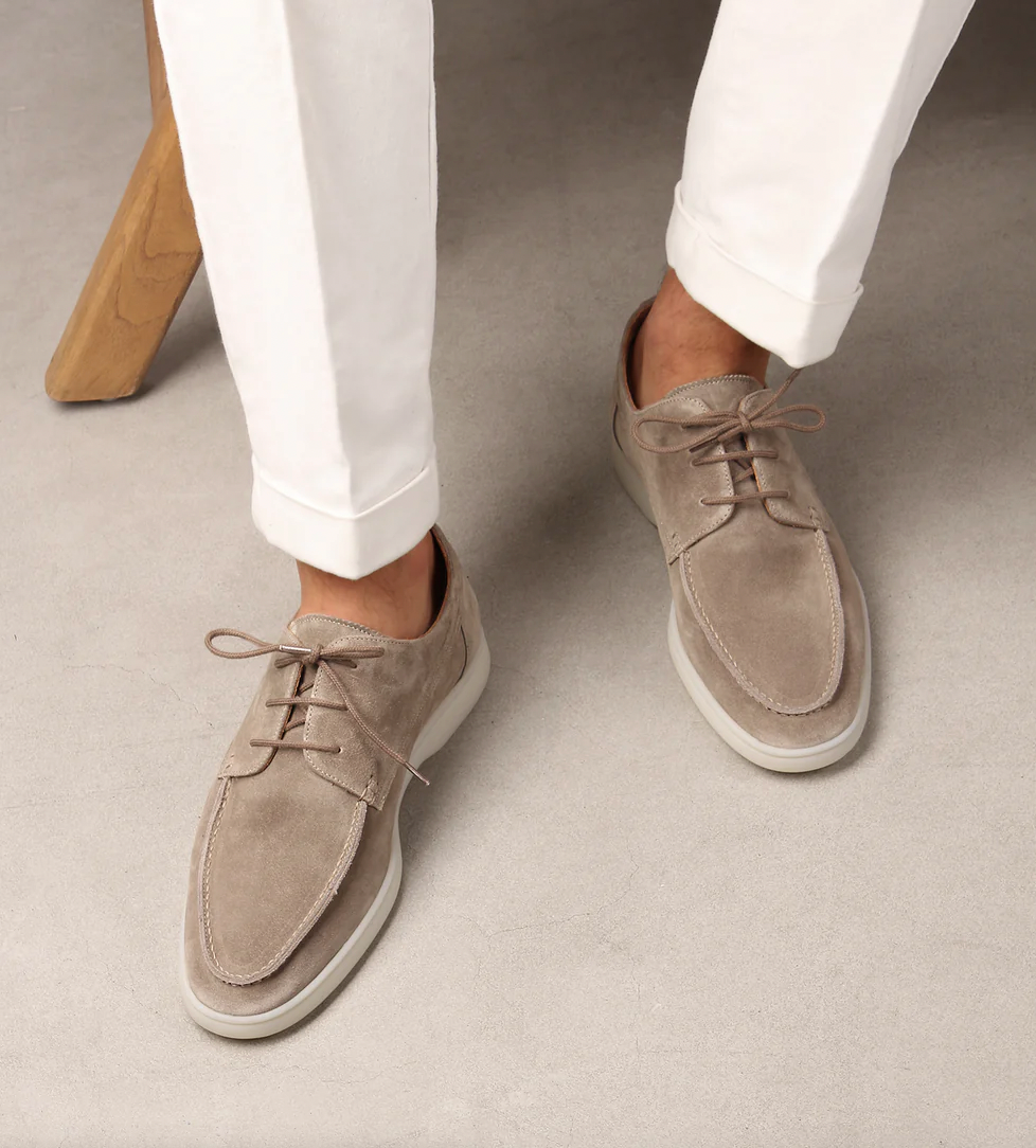 Chaussures Derby À Lacets Coutures Apparentes Empeigne Unie Pour Homme