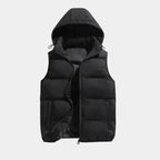 Doudoune À Capuche Sans Manches Matelassée Zippée Pour Homme