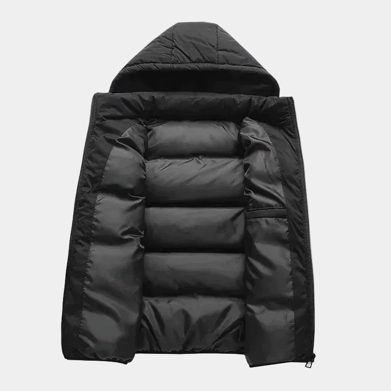 Doudoune À Capuche Sans Manches Matelassée Zippée Pour Homme