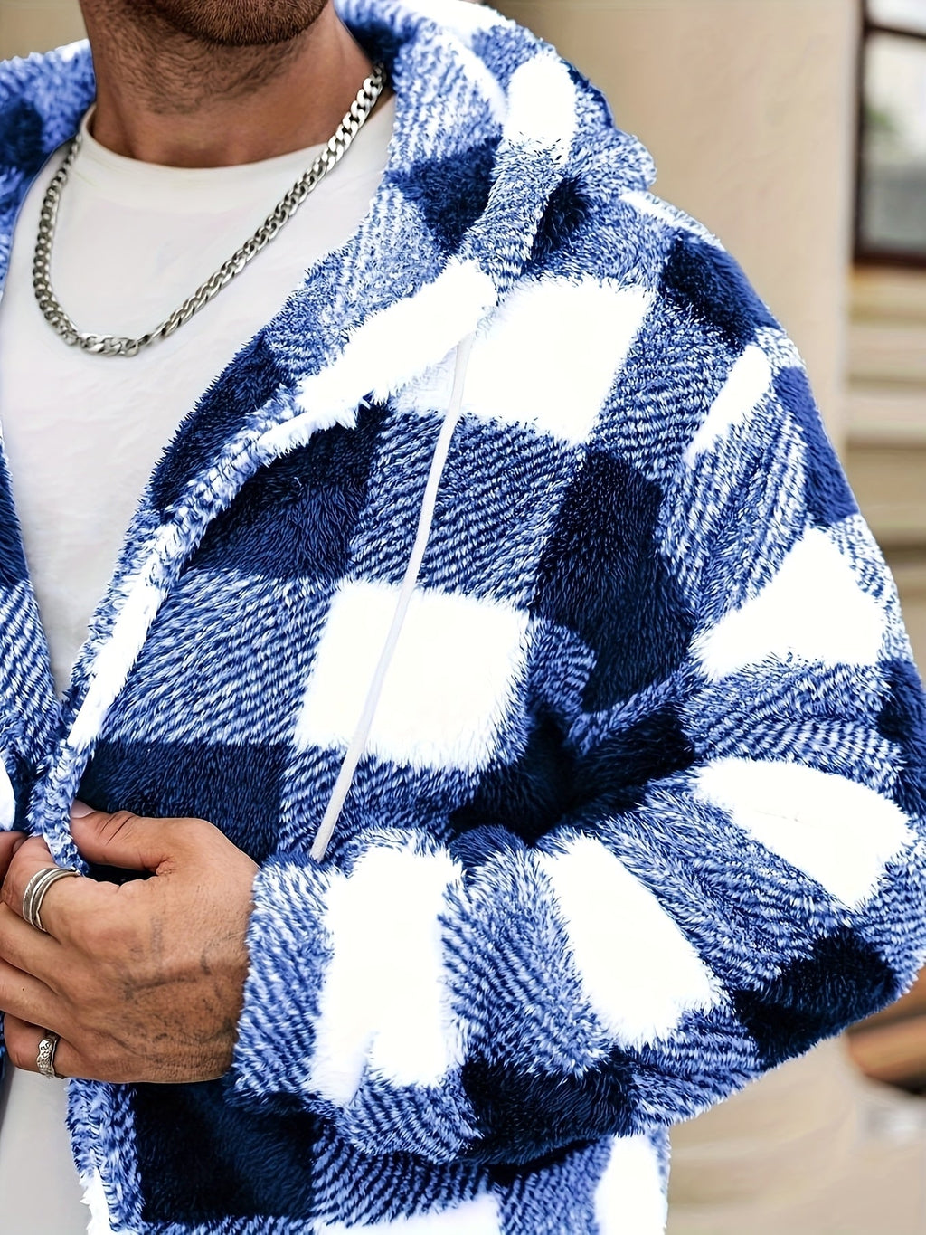 Homme Veste Sherpa Capuche