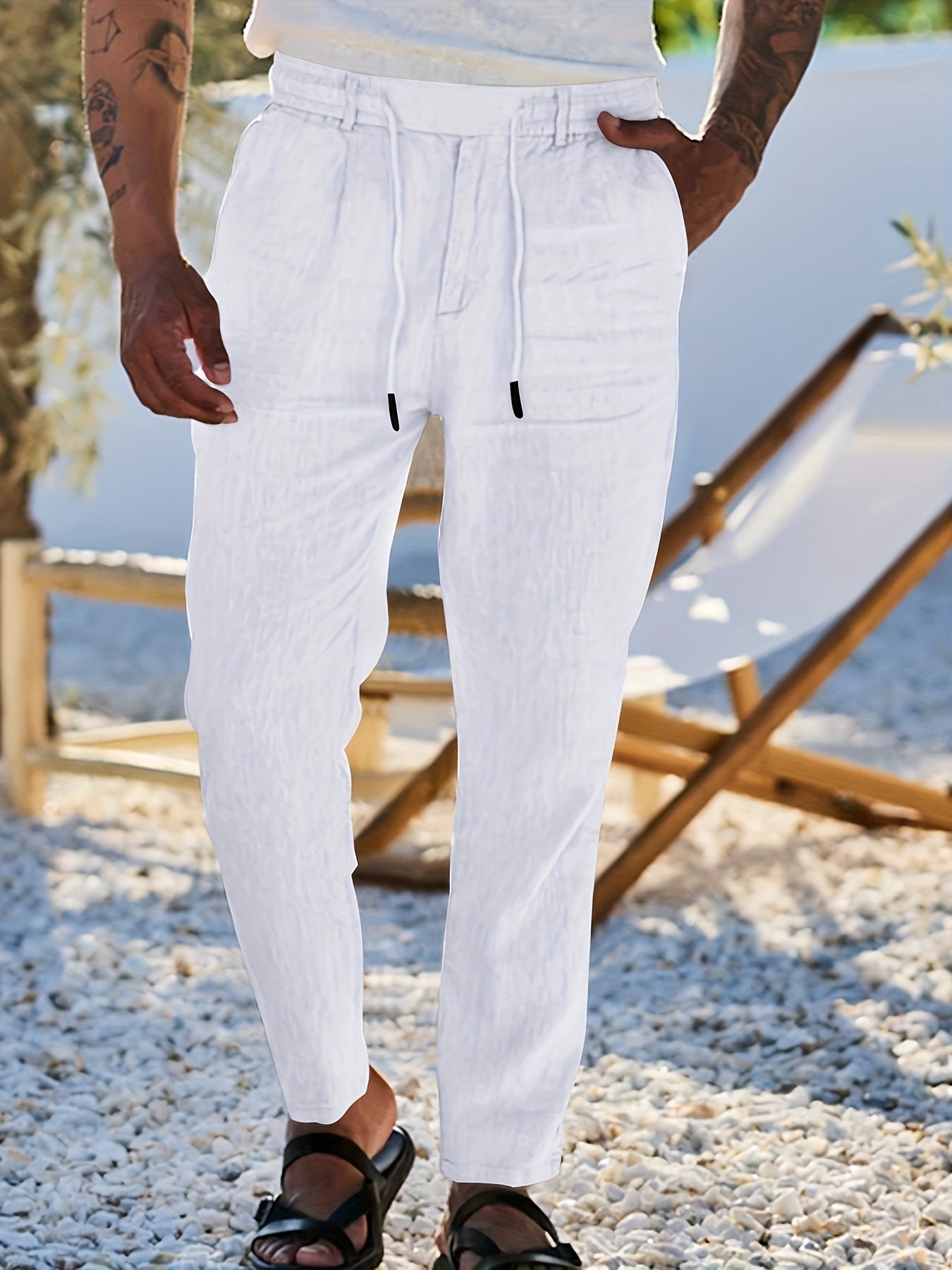 Pantalon Matière Stretch Coupe Droite Pour Homme
