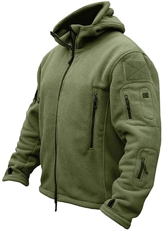 Veste Poches Multiples Doublure Polaire À Capuche Zip Intégral Pour Homme