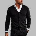 Cardigan Maille Col V Manches Longues Fermeture Boutonnée Pour Homme