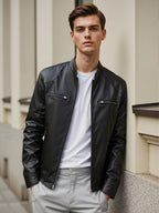 Homme Veste Aspect Cuir