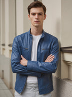 Veste Aspect Cuir Pour Homme