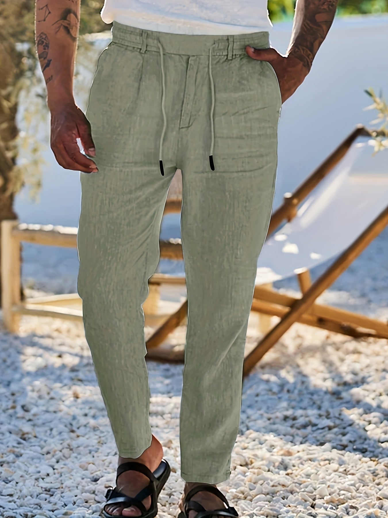 Pantalon Matière Stretch Coupe Droite Pour Homme