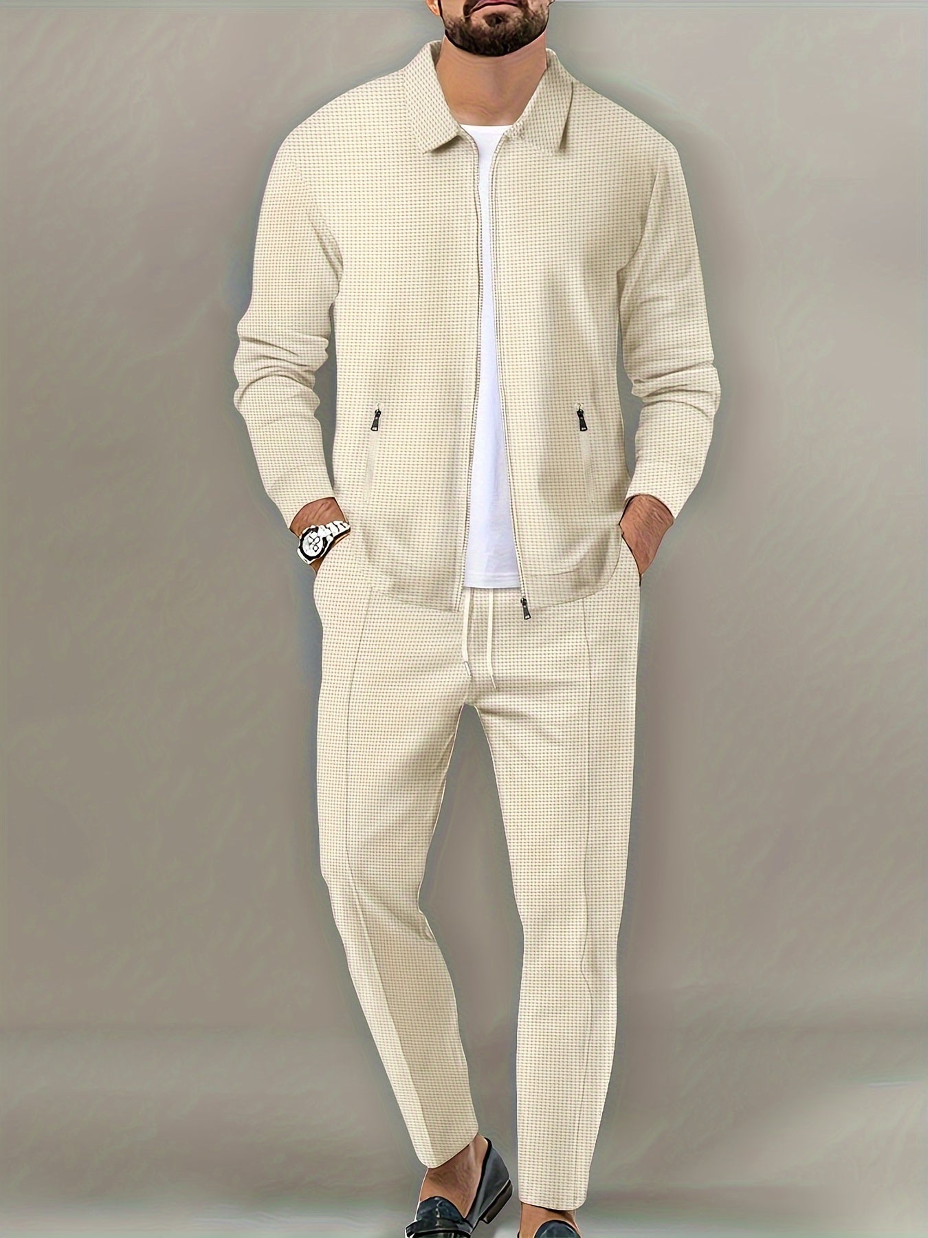 Costume 2 Pièces Maille Douce Pour Homme