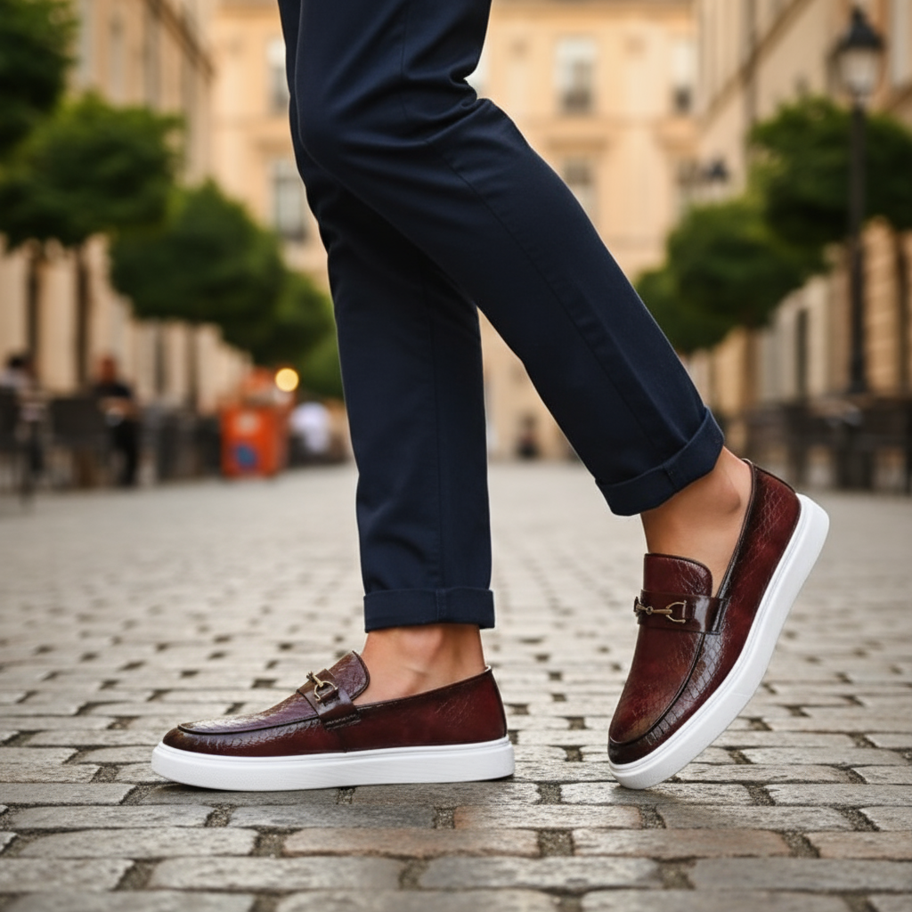 Mocassins Doublé Matière Texturée Pour Homme