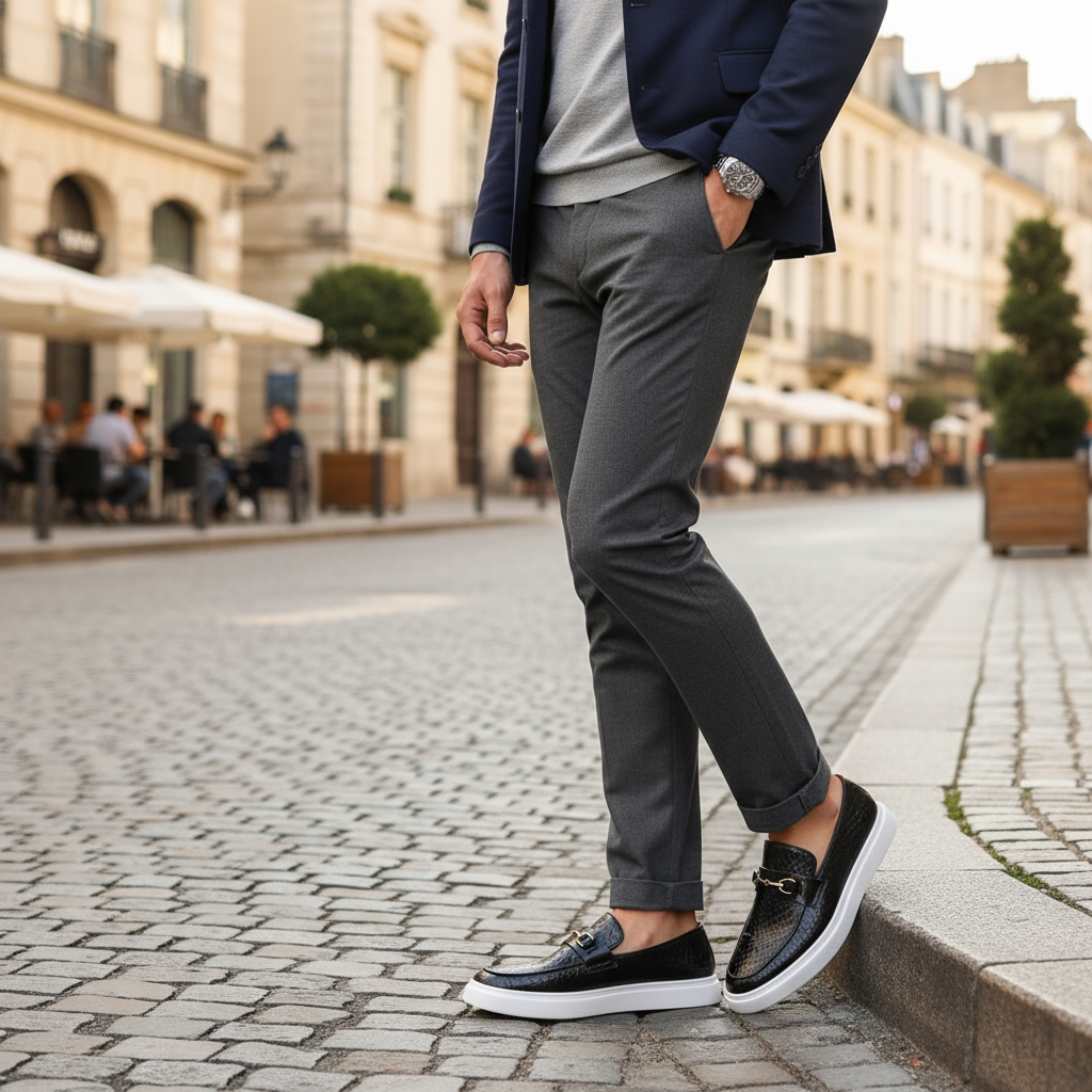 Mocassins Doublé Matière Texturée Pour Homme