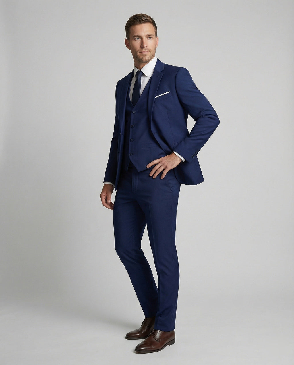 Costume 2 Pièces Aspect Lainage Pour Homme