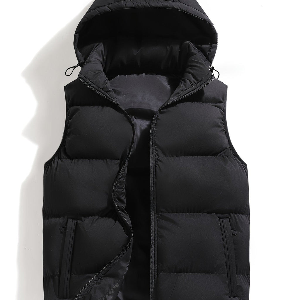 Gilet À Capuche Zippé Poches Pour Homme