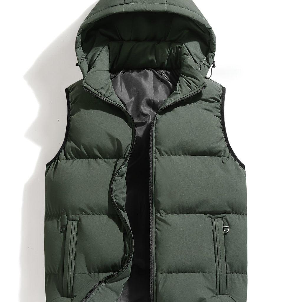 Gilet À Capuche Zippé Poches Pour Homme