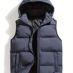 Gilet À Capuche Zippé Poches Pour Homme