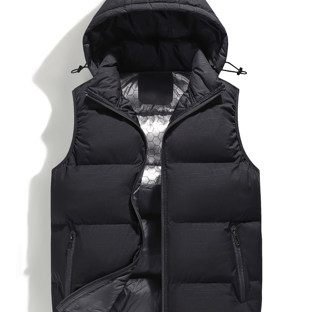 Gilet À Capuche Zippé Poches Pour Homme