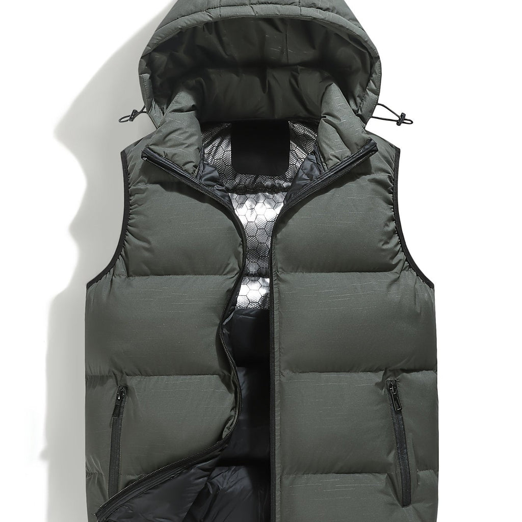 Gilet À Capuche Zippé Poches Pour Homme