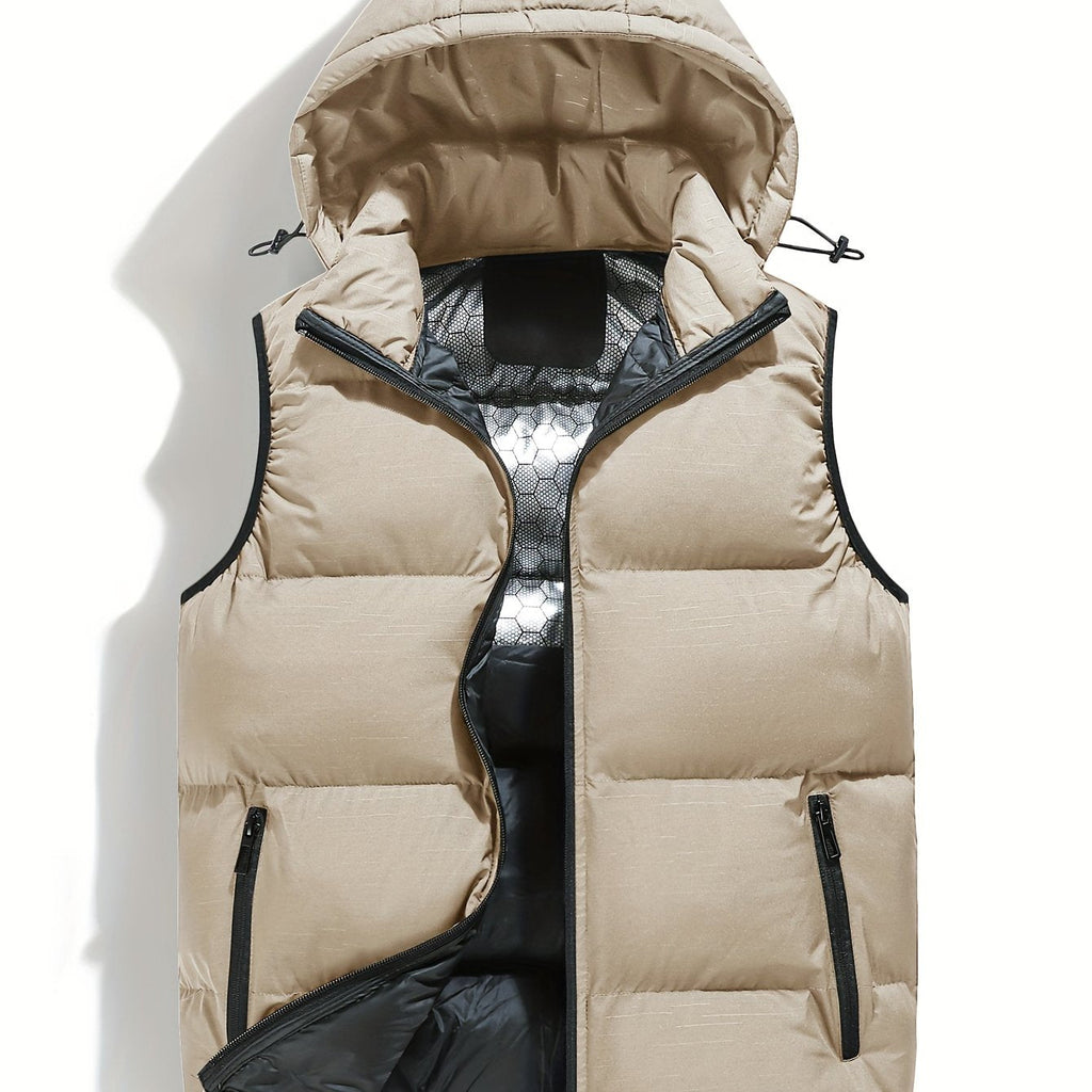 Gilet À Capuche Zippé Poches Pour Homme