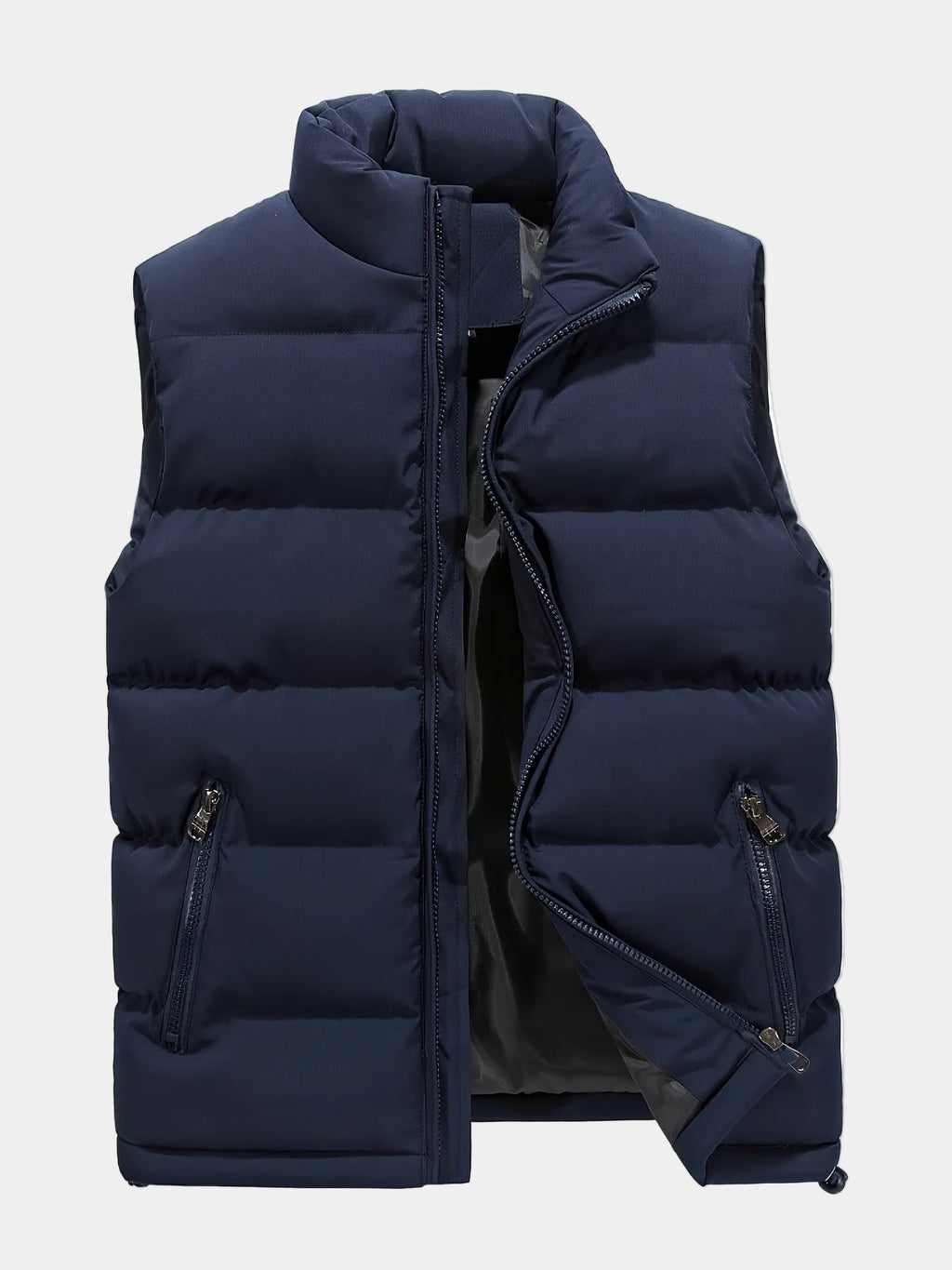 Gilet Col Montant Zippé Poches Pour Homme