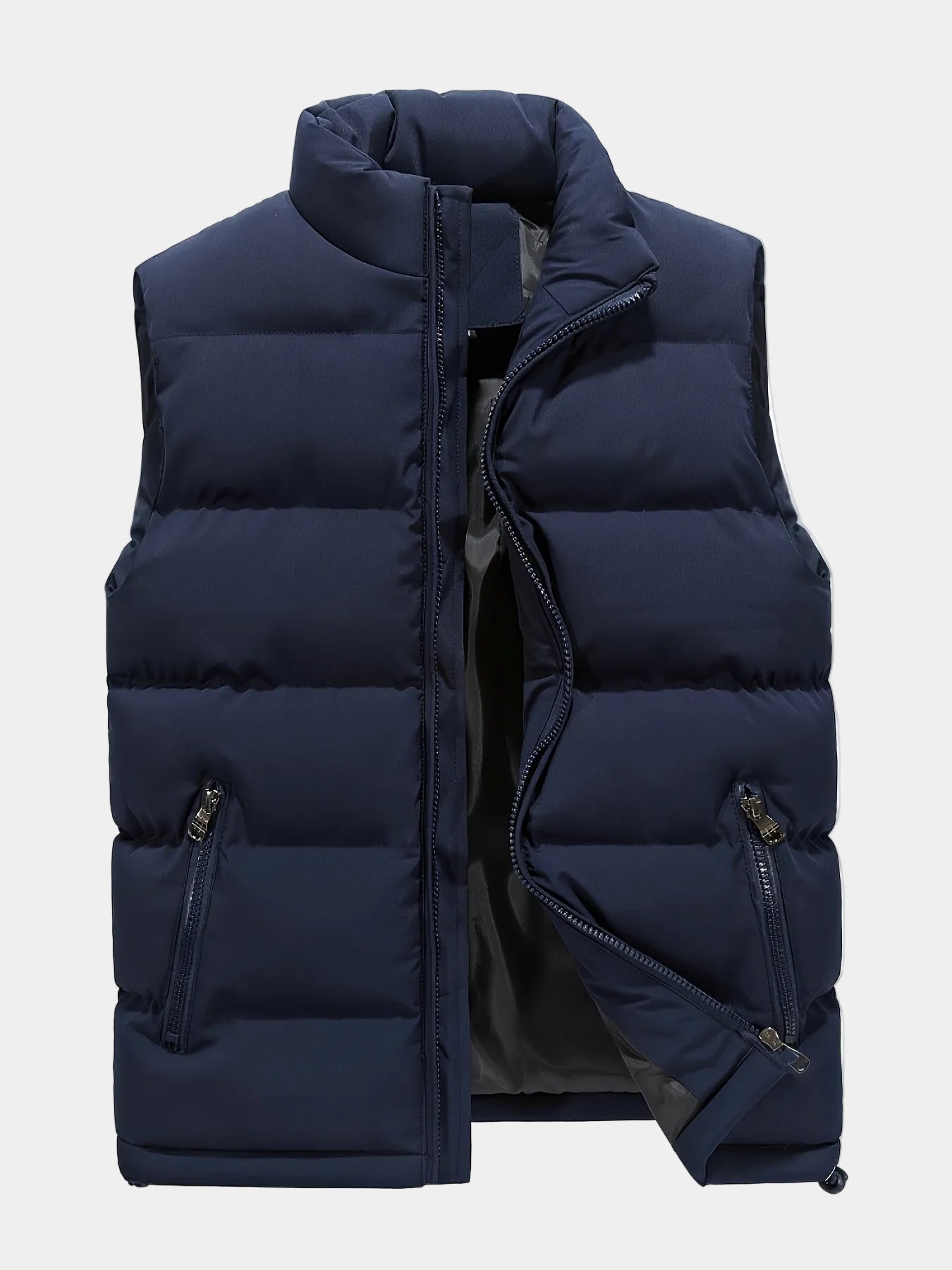 Gilet Col Montant Zippé Poches Pour Homme