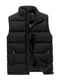 Gilet Col Montant Matelassé Zippé Poches Pour Homme