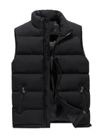Gilet Col Montant Matelassé Zippé Poches Pour Homme