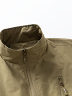 Gilet Zippé Poches Multiples Col Montant Sans Manches Pour Homme