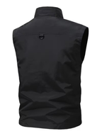 Gilet Zippé Poches Multiples Col Montant Sans Manches Pour Homme