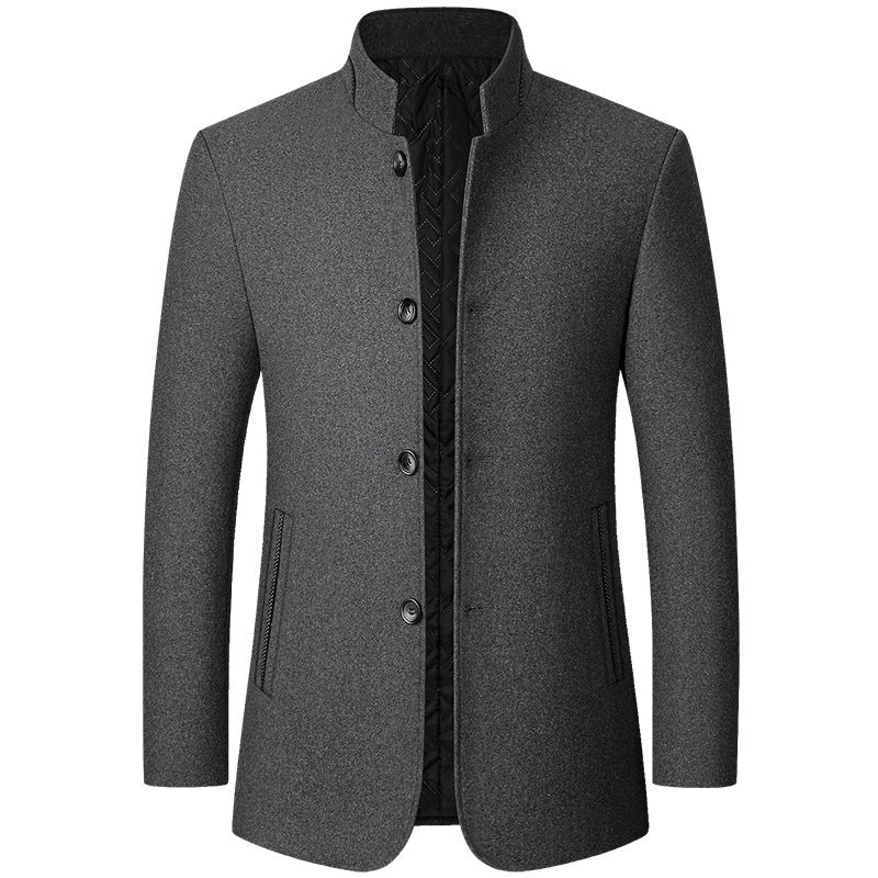 Homme Manteau Col Officier