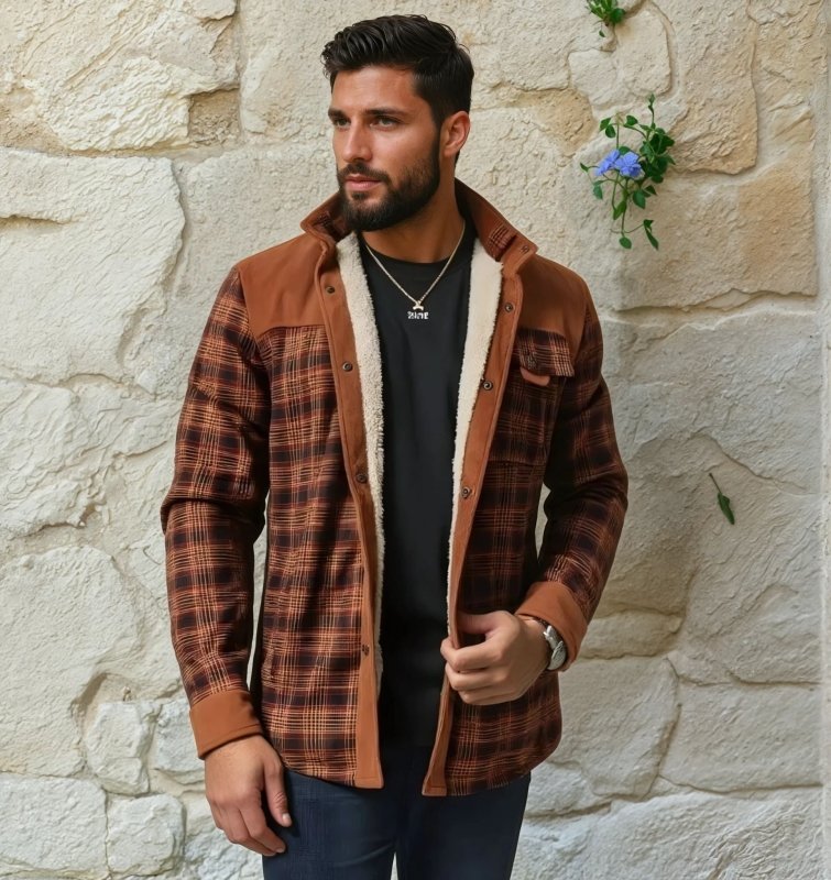 Veste Doublure Sherpa Coton Col Montant Pour Homme