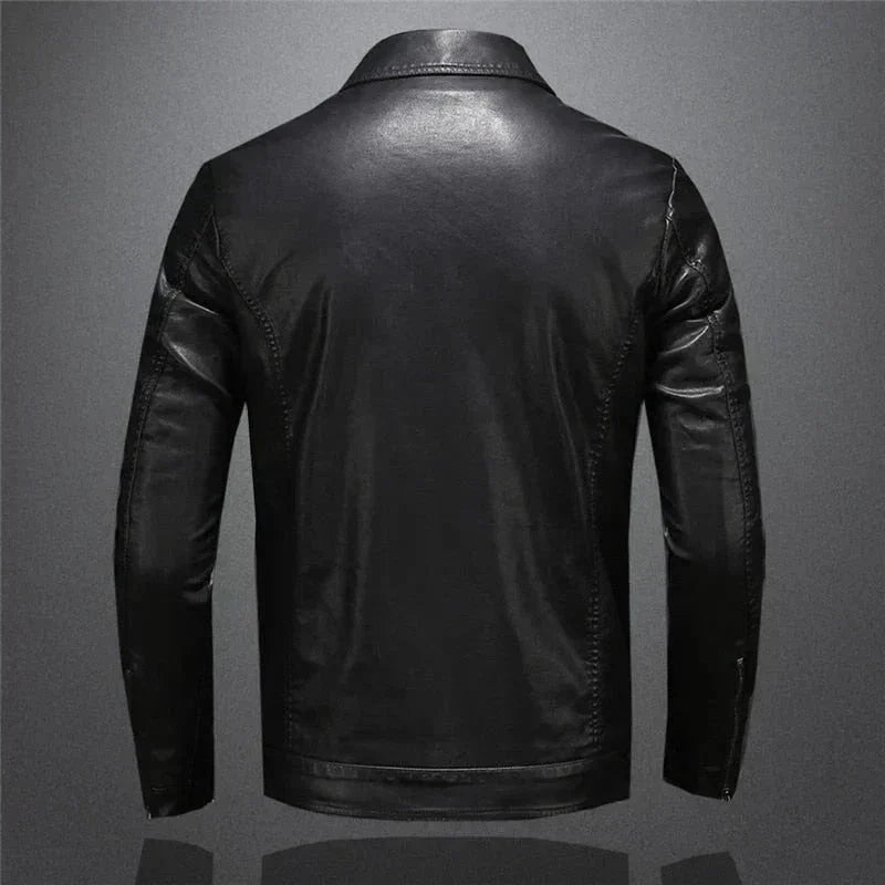 Veste Aspect Cuir Poche Poitrine Pour Homme