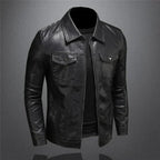 Veste Aspect Cuir Poche Poitrine Pour Homme