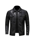 Veste Aspect Cuir Poche Poitrine Pour Homme