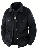 Veste Boutons Pression Poches Multiples Poche Poitrine Manches Longues Pour Homme