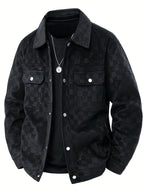 Veste Boutons Pression Poches Multiples Poche Poitrine Manches Longues Pour Homme