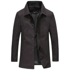 Manteau Col Classique Boutonné Manches Longues Pour Homme