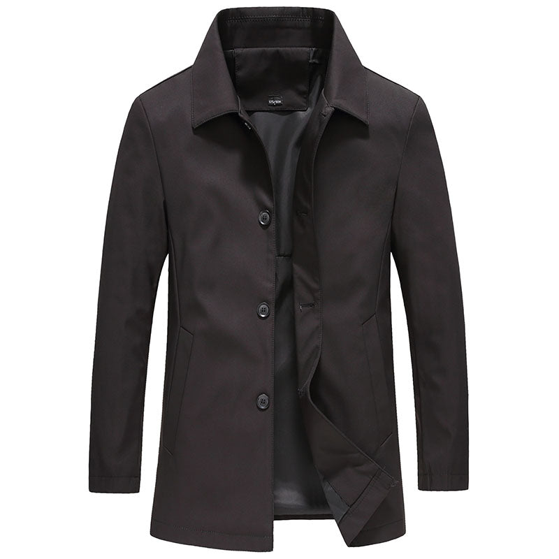 Manteau Col Classique Boutonné Manches Longues Pour Homme
