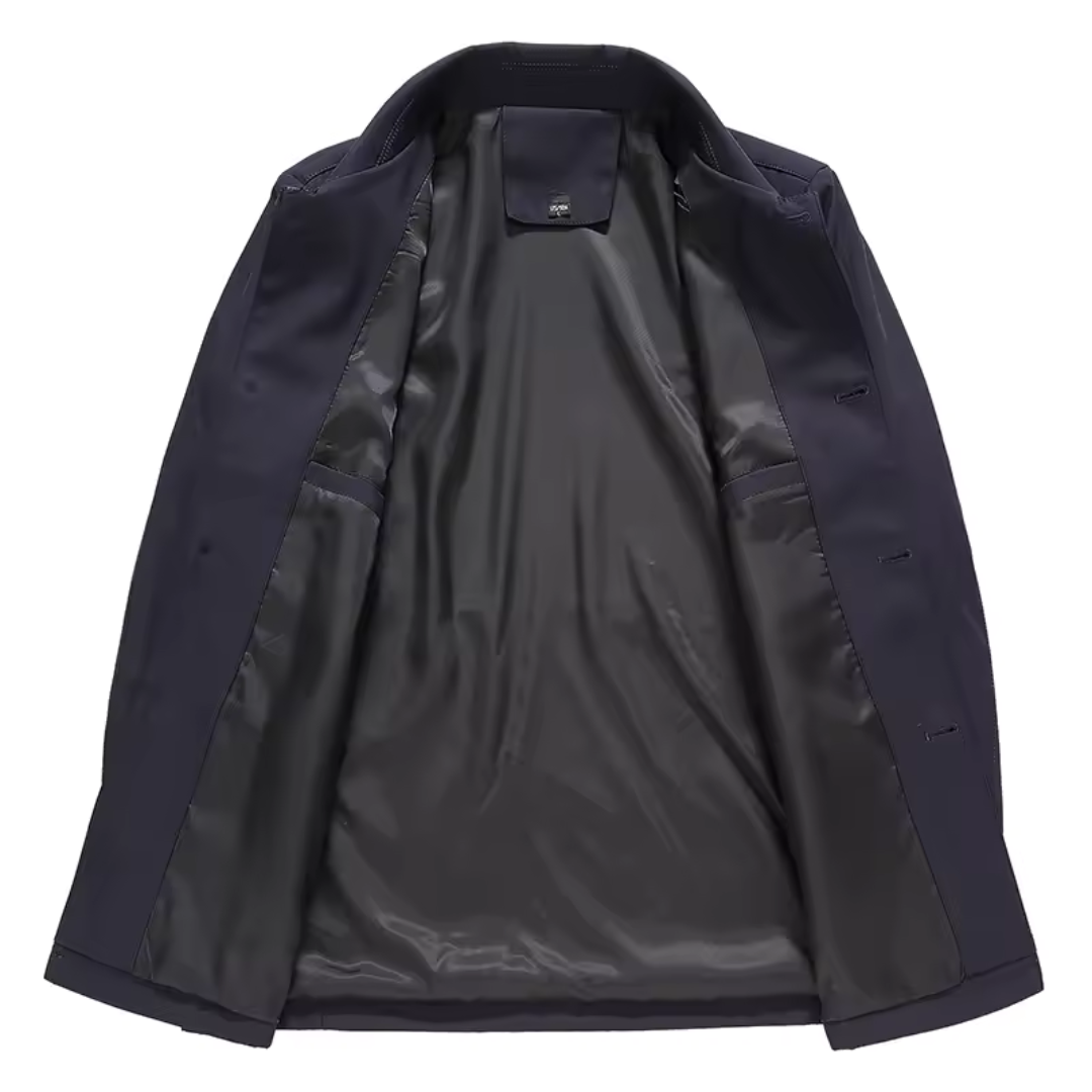 Manteau Col Classique Boutonné Manches Longues Pour Homme