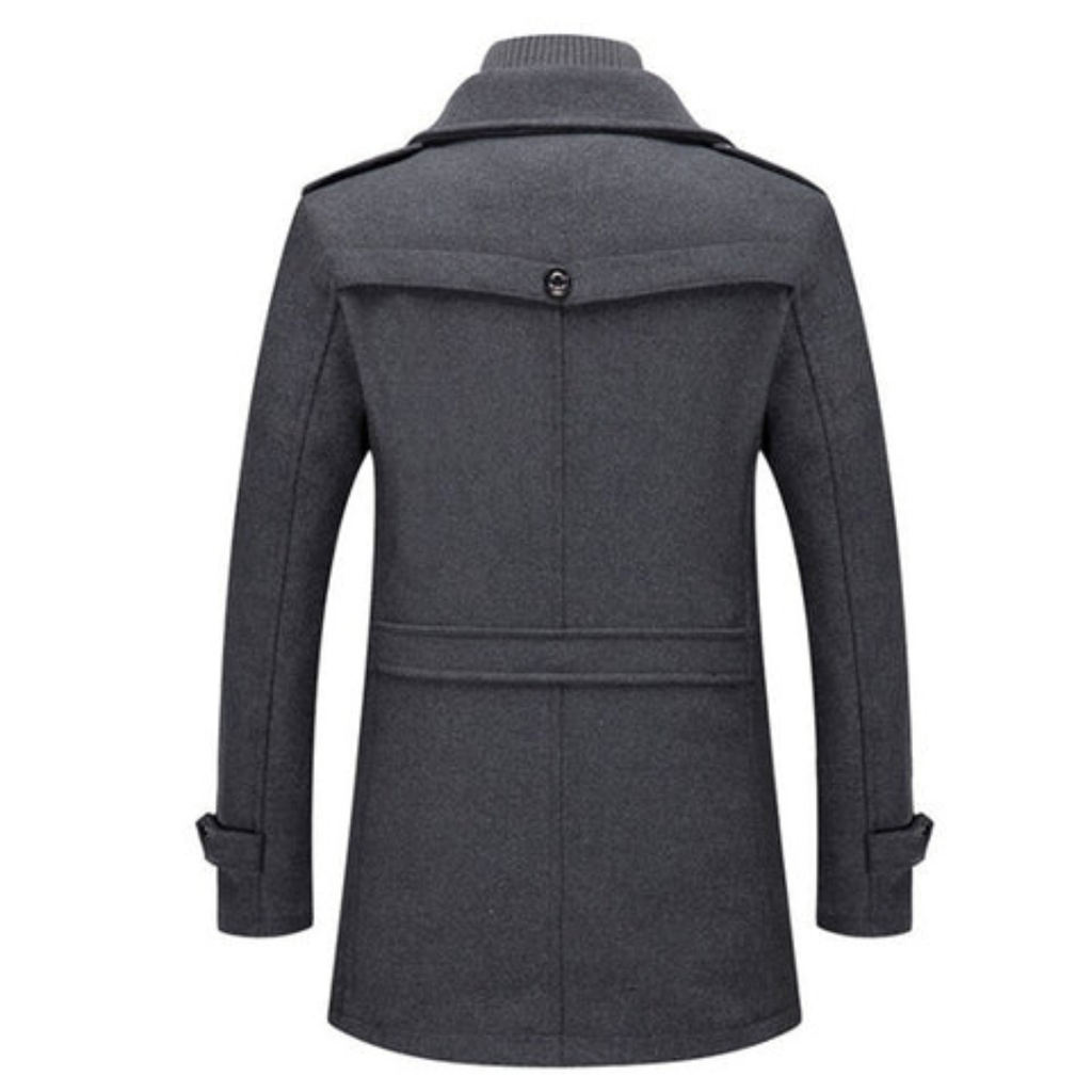 Manteau Col Montant Zippé Boutonné Pour Homme