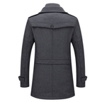 Manteau Col Montant Zippé Boutonné Pour Homme