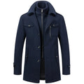 Manteau Col Montant Zippé Boutonné Pour Homme