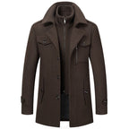 Homme Manteau Col Montant
