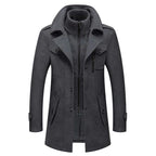 Homme Manteau Col Montant