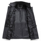 Manteau Col Montant Zippé Boutonné Pour Homme