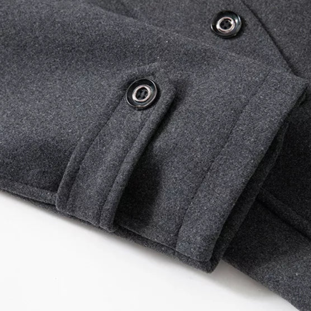 Manteau Col Montant Zippé Boutonné Pour Homme