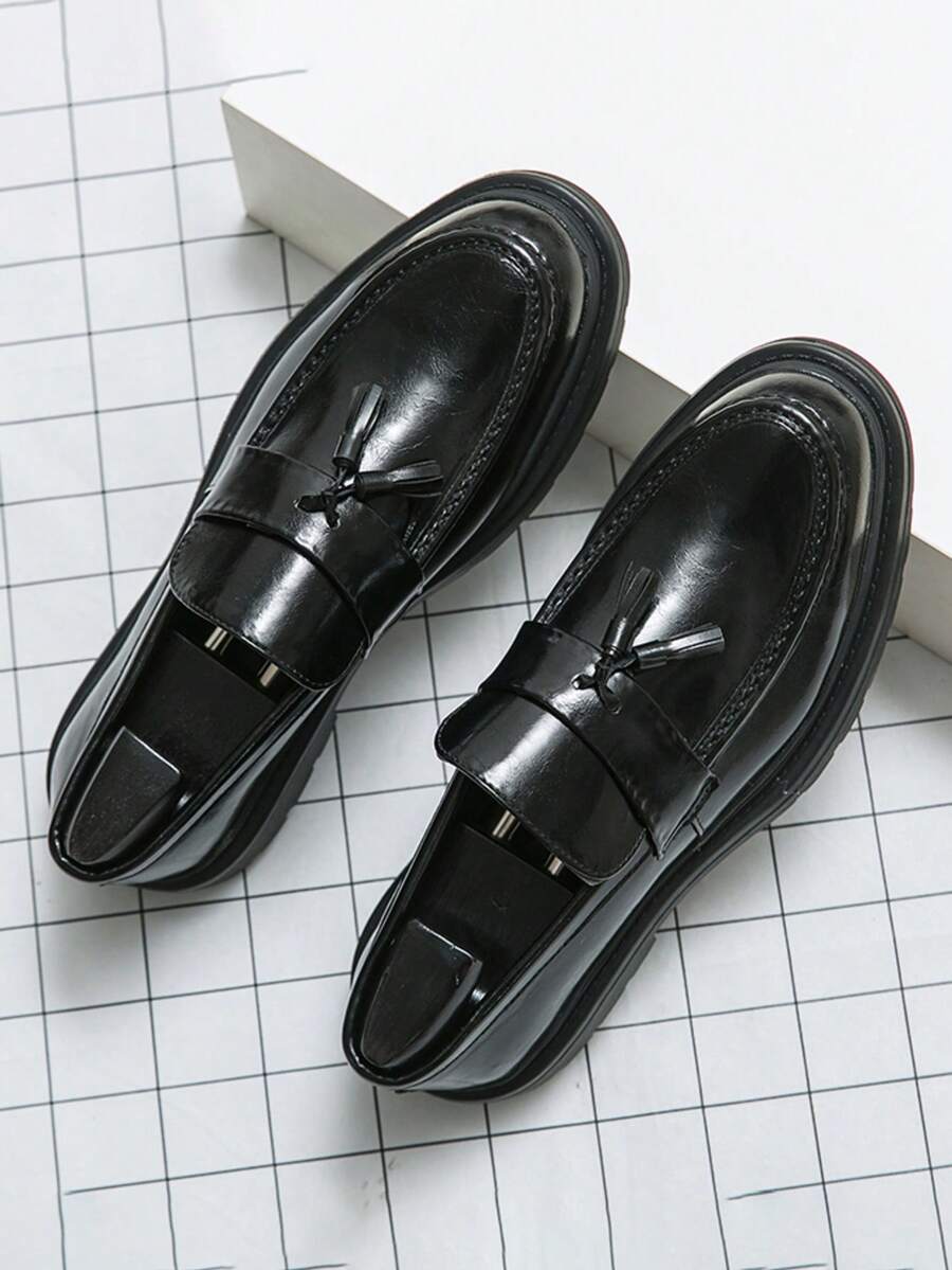 Mocassins Bride Frangée Bout Rond Pour Homme