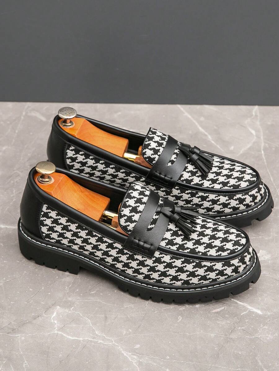 Mocassins Bride Frangée Bout Rond Pour Homme
