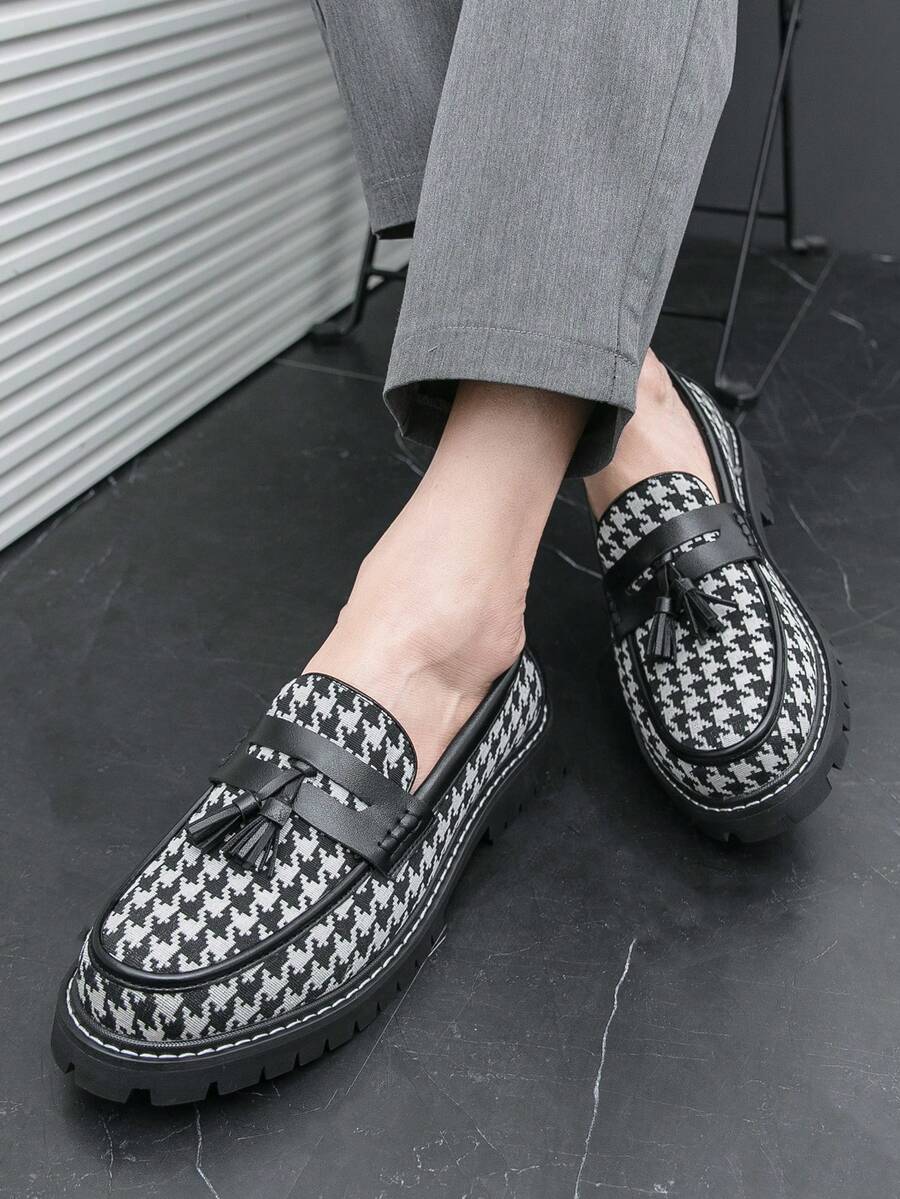 Mocassins Bride Frangée Bout Rond Pour Homme