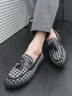 Mocassins Bride Frangée Bout Rond Pour Homme