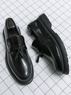 Mocassins Bride Frangée Bout Rond Pour Homme